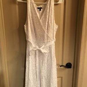 White lace V neck Lane Bryant dress plus size 16